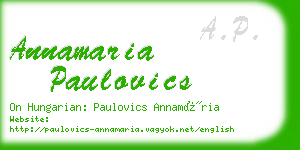 annamaria paulovics business card